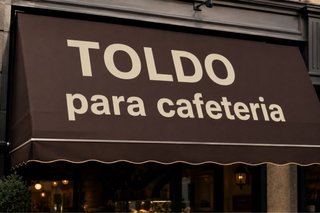 Toldo para cafetería beige