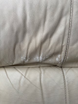 Sofá chaise longue piel sintética crema