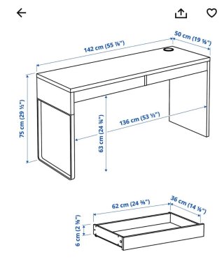 Mesa escritorio Micke blanca
