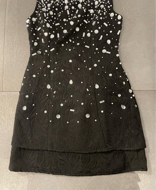 Vestido ASOS XS Negro con Pedrería