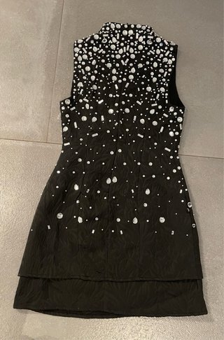 Vestido ASOS XS Negro con Pedrería