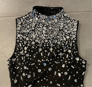 Vestido ASOS XS Negro con Pedrería