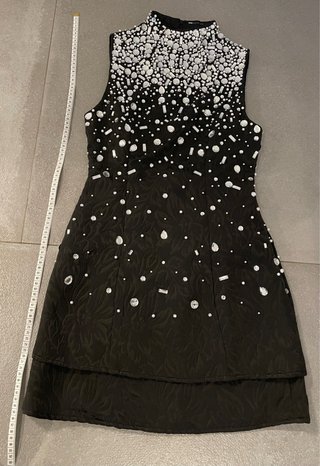 Vestido ASOS XS Negro con Pedrería