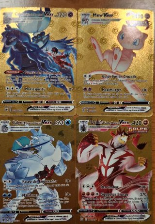 4 Cartas Pokémon VMAX Doradas
