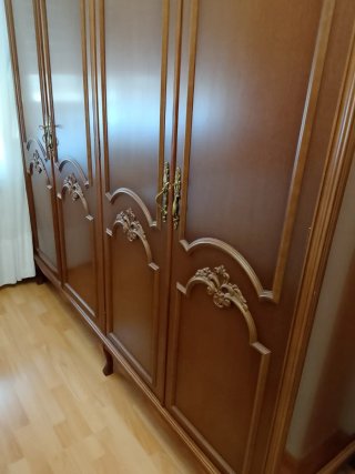 Armario 4 puertas madera y cristal