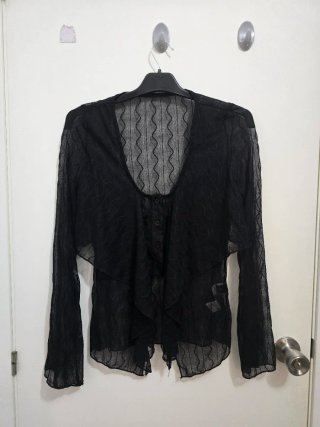 Blusa Shein negra M encaje transparente