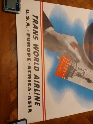 Cartel TWA Vuelos Rápidos Cuatro Continentes