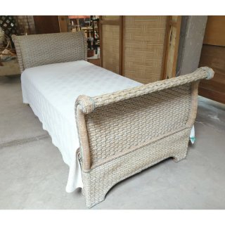 Cama ratán colonial trineo 90x190 cm