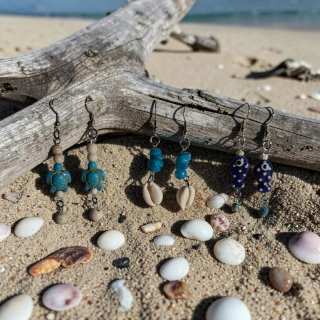 Conjunto 6 Pendientes y Collar Mar