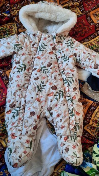Saco de bebé con capucha y estampado 1 mes-7 mes