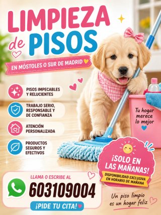 LIMPIEZA DE PISOS U OFICINAS.