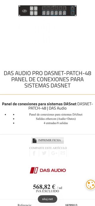 Procesador (XTA) DAS Audio 4080 DSP + Patch DASNet