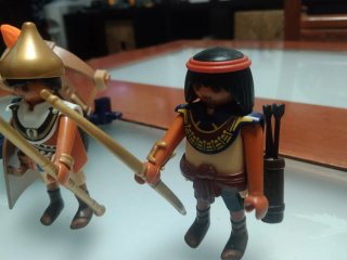 Playmobil 3 soldados egipcios + catapulta