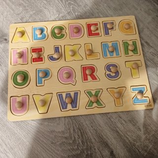 Puzzle de números y letras de madera Goula