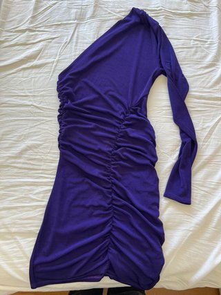 Vestido púrpura drapeado talla única
