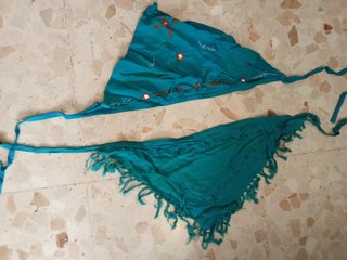 2 bandanas de niña azul vaquero Pañuelo cabeza