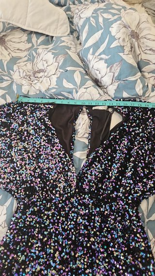 Vestido corto lentejuelas negro multicolor
