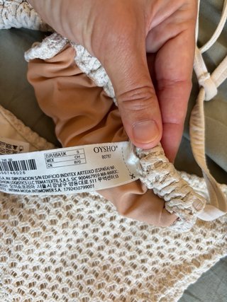 Bikini Oysho Crochet Beige Talla Única