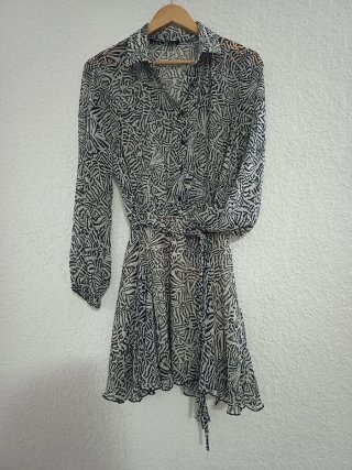 Vestido estampado blanco y negro