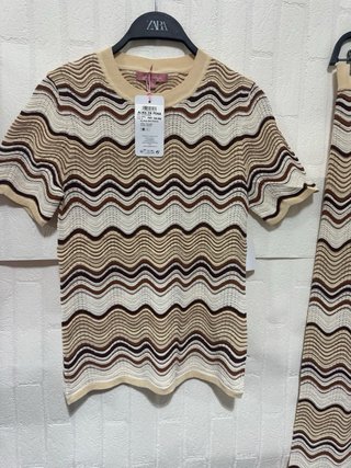 Pantalones de punto con ondas talla única