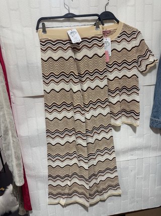 Pantalones de punto con ondas talla única