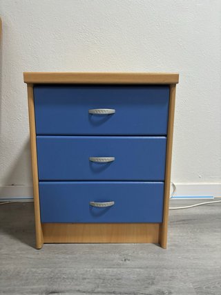 Armario juvenil madera y azul