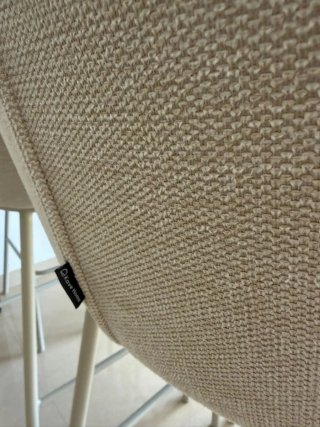 Conjunto de 6 sillas de bar beige y gris