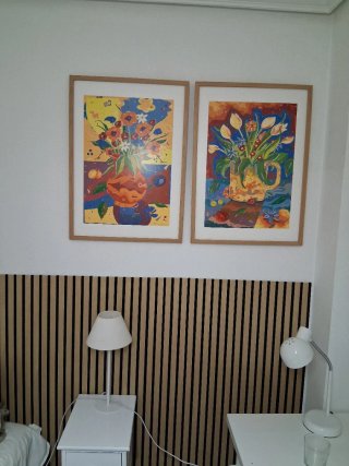 Pareja de cuadros de flores