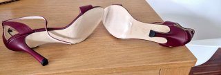 Sandalias COOSY Piel Burdeos GRANATE Talla 38