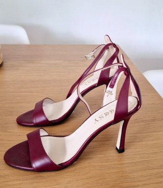 Sandalias COOSY Piel Burdeos GRANATE Talla 38