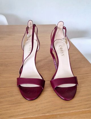 Sandalias COOSY Piel Burdeos GRANATE Talla 38