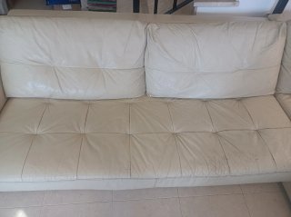 Sofá Chaiselongue Piel Beige ¡URGENTE HOY!