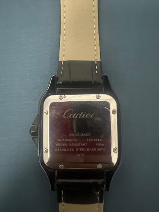 Reloj Negro Estilo Cartier Santos