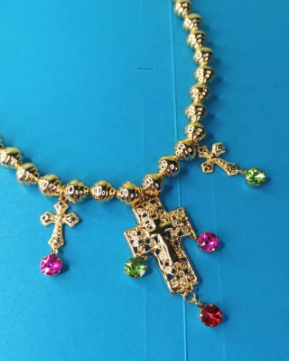 Collar Trio Cruces Estilo Bizantino Multicolor
