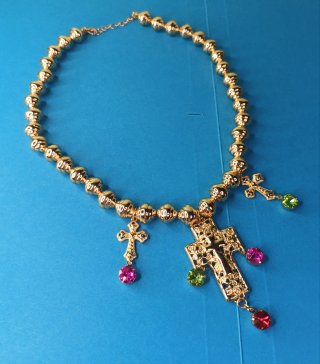 Collar Trio Cruces Estilo Bizantino Multicolor