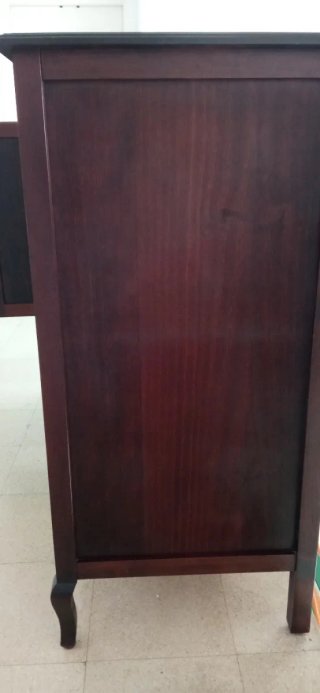 Mueble TV vitrina 10 cajones madera