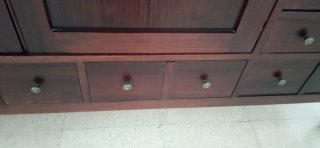 Mueble TV vitrina 10 cajones madera