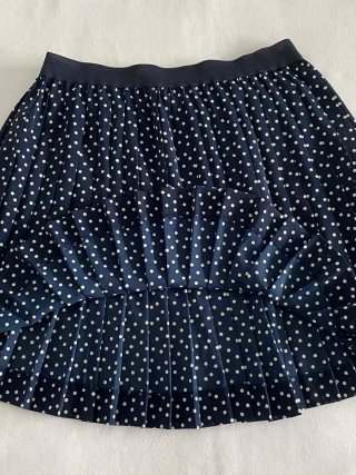 Falda plisada de lunares azul marino | H&M Divided