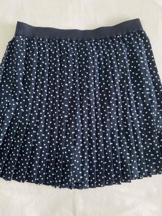 Falda plisada de lunares azul marino | H&M Divided