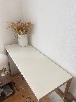 Escritorio madera blanco y marrón