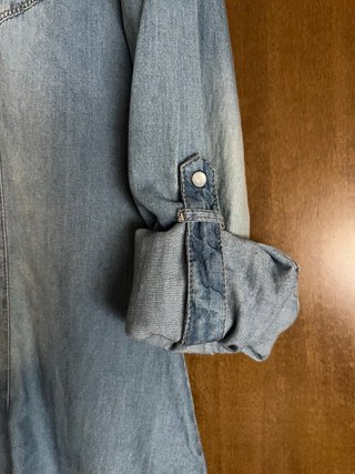 Camisa vaquera manga larga botones nácar