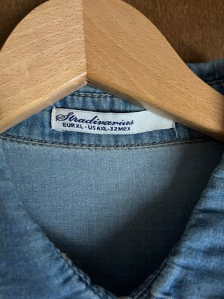 Camisa vaquera manga larga botones nácar