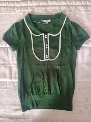 Blusa verde Blanco in stile vintage