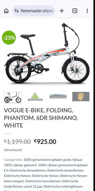 Bicicleta Eléctrica Plegable Vogue Phantom