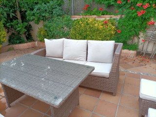 Conjunto Muebles de Jardín Ratán y Cristal