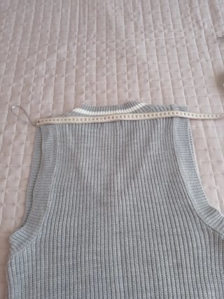 Gilet oversize college grigio e bianco taglia XS