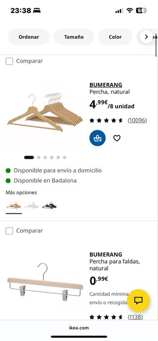 Pack 30 Perchas Madera Ikea
