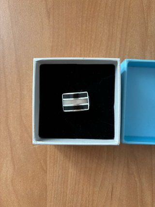 Anillo Plata 925 Negro y Blanco