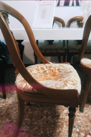 6 Sillas comedor madera maciza tapizadas