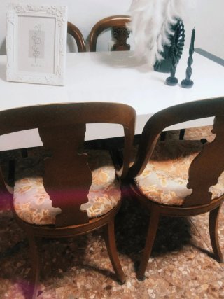 6 Sillas comedor madera maciza tapizadas